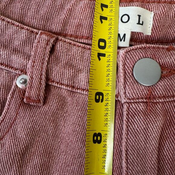 POL NWOT Women's Size Medium Thrashed Raw Hem Deep Rose High Waist Shorts Anthro - Picture 8 of 10